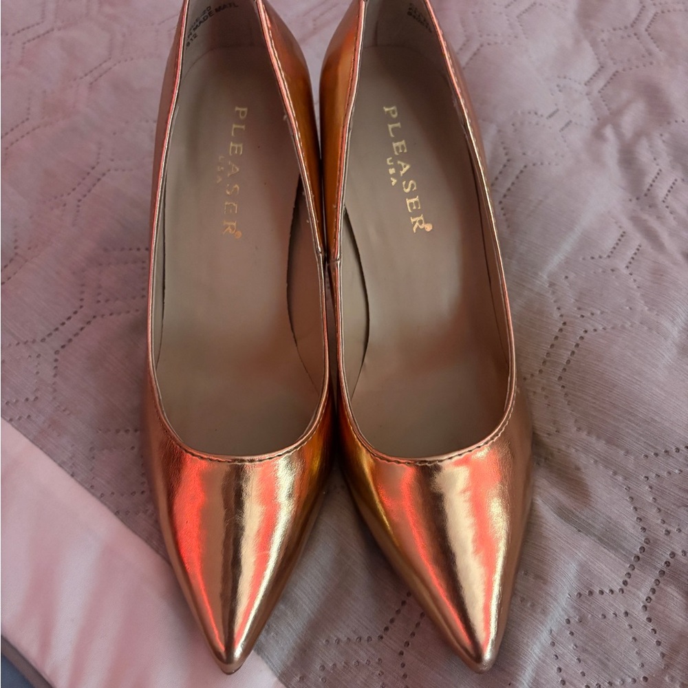 Pleaser Metallic Gold Heels